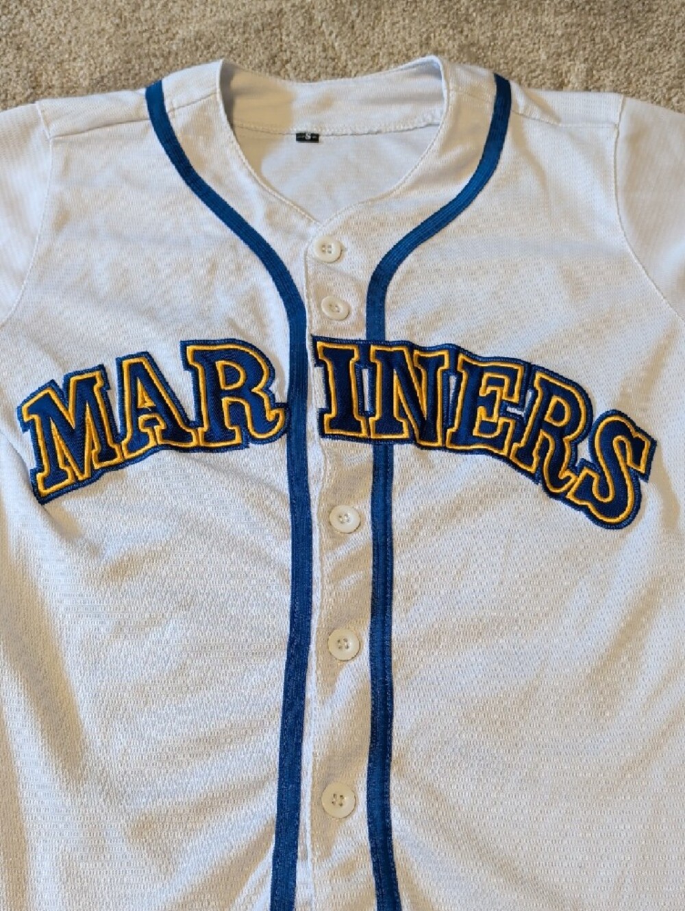 Mariners Cal Raleigh #29 White & Blue Kids Baseball Jersey - Picture 2 of 3